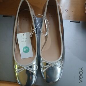 A New Day Metallic Silver Flats